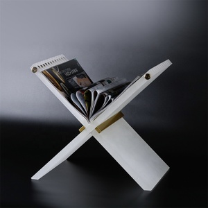 עיצוב מותאם אישית עיצוב אמנות הבית freestanding מגזין מתכת מתלה לוח תצוגה לעמוד ספר סטנד - Product Image 5