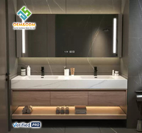 OEM 2025 Juerte Robinet d'évier mural moderne en bois massif Armoire de salle de bain avec miroir pour la chambre à coucher et la salle à manger