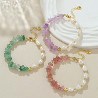 Bracelet en perles d'eau douce naturelles Sweet Girl, bracelet baroque, jade irrégulier, design original