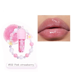 Brillo Labial de Color con Acabado Espejo, con Llavero de Cuentas, Hidratante y Voluminizador, para Chicas, Superventas - Product Image 6