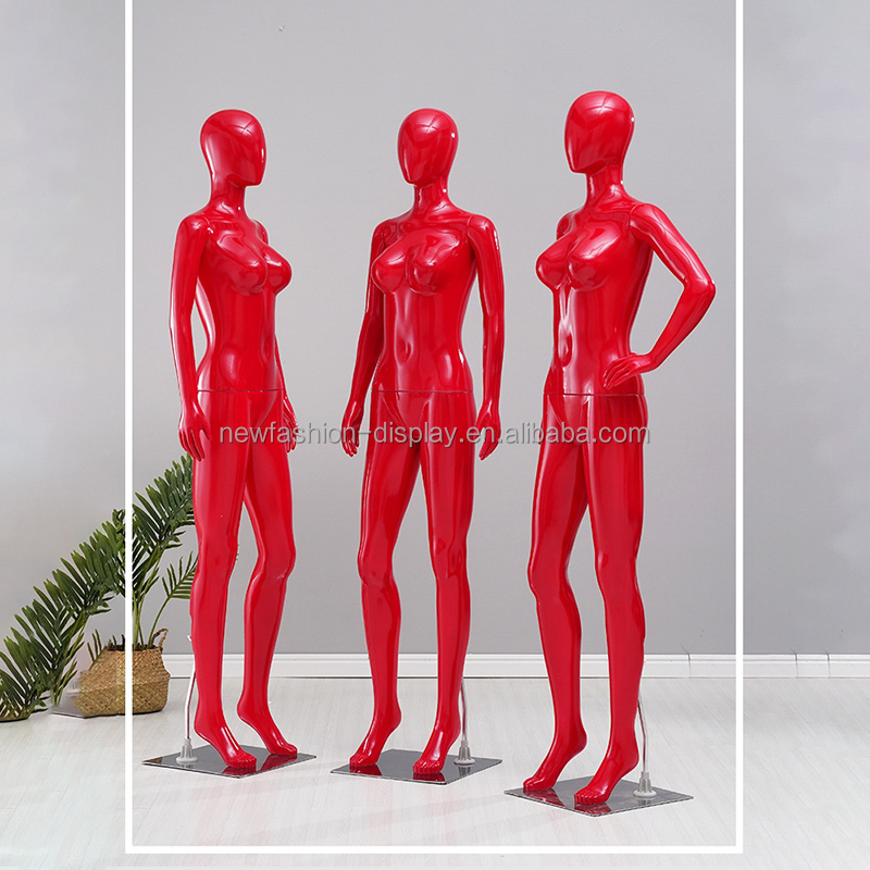 卸売 高級全身女性マネキン 赤色プラスチックABS 180cm 立位姿勢 衣料