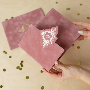 Pink Velvet Booklet Wedding <strong>Invitation</strong> Minimalist Wedding <strong>Invitation</strong> Stationery Quinceanera <strong>Graduation</strong> Funeral <strong>Invitation</strong> - Product Image 5
