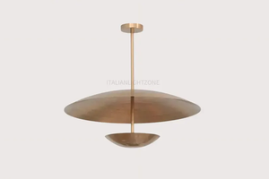 Lustre moderne en laiton de style mid-century, luminaire suspendu pour salle à manger, chambre à coucher, salon, élégant et décoratif - Product Image 2