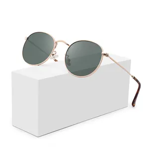 Fashion New Classic Round Metal Frame Wholesale Mirror PC Lens Shades Sunglasses