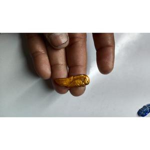 Piedra natural de ojo de tigre, talla de ojo de tigre en forma de loro, gema de ojo de tigre de 10x30mm, piedra de ojo de tigre de 25 quilates. - Product Image 3