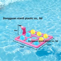 Nouveauté des fabricants, en stock : Jeu aquatique gonflable de lancer, pour l'été et l'interaction familiale, avec balles de plage à motif quadrillé.