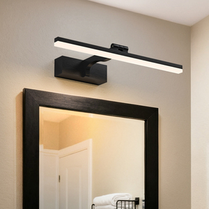 Minimalist Black Aluminum LED Wall Lamp 3500K Warm White Touch Control Dimmable Surface Mounted for Bathroom <b>Vanity</b> <b>Lighting</b> - Product Image 4