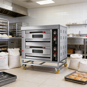 เตาอบพิซซ่าแก๊สขนาด 40Q 400x600 มม. สำหรับใช้ในบ้าน ร้านอาหาร และร้านเบเกอรี่ แบบสั่งทำพิเศษ - Product Image 6