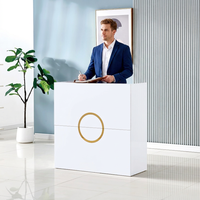 Mini bureau de réception moderne avec comptoir double usage pour hôtel et entreprise en démarrage (start-up)