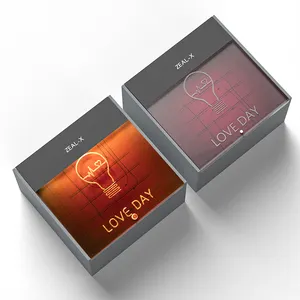 Kundenspezifische freundliche Valentinstag-Uhr-Geschenkbox Atmosphäre Led-Lichter Design-Papierboxen