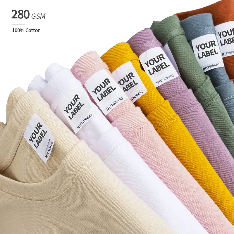 280gsm Heavyweight Summer Quality T Shirt Plain Short Sleeve 100% Cotton Custom Men's T-Shirts