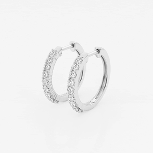 Pendientes de aro con diamantes cultivados en laboratorio de 1/2 quilate, con engaste de púas, para mujer, elegantes, brillantes, joyería fina, regalo minimalista de lujo - Product Image 4