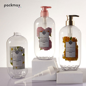 <b>750ml</b> Large Capacity Oval PET Shampoo <b>Bottle</b> for Home - Thickened Shower Gel Container Factory Custom Wholesale - Product Image 5