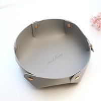 Organisateur de table de chevet en cuir PU avec logo et couleur personnalisés, porte-clés et bijoux pour hommes et femmes, vente en gros