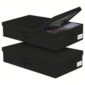 Large Capacity <b>Underbed</b> Organizer Foldable Under Bed <b>Storage</b> <b>Box</b> <b>with</b> <b>Lid</b> for Organizing Clothes, Shoes, Blankets, Pillows - Product Image 5