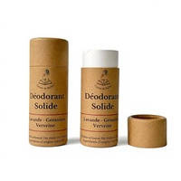 Vente en gros de tubes en papier kraft brun biodégradable à 100%, emballage en carton pour crème de soin de la peau, déodorant, boîte cylindrique en papier à pousser