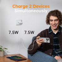 Chargeur Super Rapide PD 20W Certifié CE Rohs, Prise Européenne Standard, Multi-Ports QC3 pour iPhone Samsung, Compact, Portable, Fin