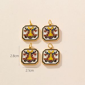 Pendentif en alliage plaqué or avec motifs porte-bonheur et design Danse du Lion pour bracelets DIY - Product Image 3