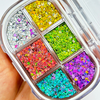 Grosir krim Aurora cahaya bubuk krom Biodegradable tubuh pigmen Makeup Eye Shadow Glitter palet kosmetik