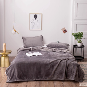 Precio barato <span class=keywords><strong>Ropa</strong></span> De Cama De Franela Y Terciopelo Gold Sable Manta Color sólido Manta de franela gruesa - Product Image 1