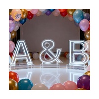 Décoration de fête de mariage, fournitures, enseigne au néon LED de 3 pieds, 4 pieds, support, néon géant, grand, lettres d'amour en acrylique, éclairage, chiffres de 0 à 9