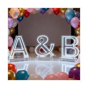 Letrero de Neón LED de 3 pies y 4 pies <span class=keywords><strong>para</strong></span> Decoración de Bodas y Eventos, Letrero de Neón Acrílico Gigante con Letras de Amor Iluminadas y Números del 0 al 9 - Product Image 3
