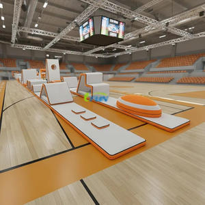 Parque de Trampolines Americano de Parkour, Obstáculo Ninja con Tecnología Drop Stitch, Equipo Inflable Interior para Circuitos de Obstáculos - Product Image 1