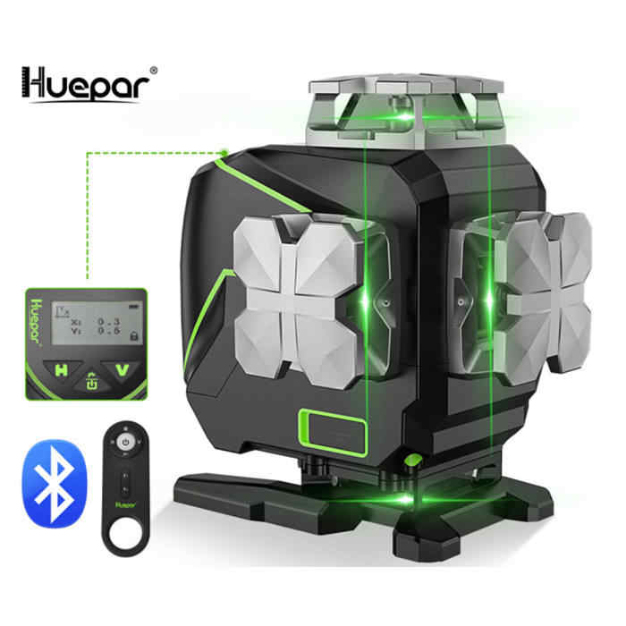 Niveau Laser Auto-nivelant S04CG Avec écran LCD Et Bluetooth – Faisceau Vert Puissant