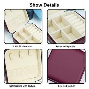 กล่องหนัง PU ใส่เครื่องประดับกล่องหนัง PU ทรงสี่เหลี่ยมกล่องใส่เครื่องประดับสำหรับเดินทางขนาดเล็กน่ารักโลโก้ออกแบบได้ตามต้องการ - Product Image 4