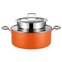 Chauffe-soupe de buffet noir à bain-marie en acier inoxydable 304, type récipient séparé, pour la restauration hôtelière