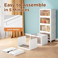 23QT Bacs de rangement à 4 niveaux Couvercles Organisateurs de placard empilables moulés par injection Boîtes de rangement pliables Conteneurs de rangement en plastique