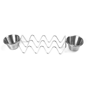 Support à double niveau moderne en acier inoxydable 304 de type W pour burritos et tacos, pour la cuisine - Product Image 3