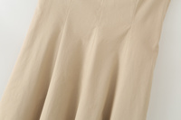 Robe midi décontractée chic pour femme, nouvelle collection été 2026, col montant, style rétro, manches courtes.