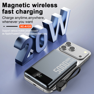 Casun 3-EN-1 Ultra Fin 5000mAh Affichage Numérique Câble de Charge Magnétique Batterie Externe Sans Fil - Product Image 5