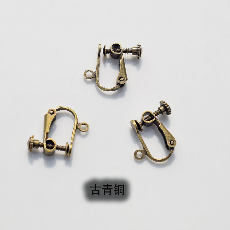 Antique bronze screw ear clip