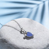 Collier en argent sterling 925 de haute qualité plaqué platine pour femmes, orné de résine époxy, pendentif tendance, cadeau de mariage ou de fiançailles