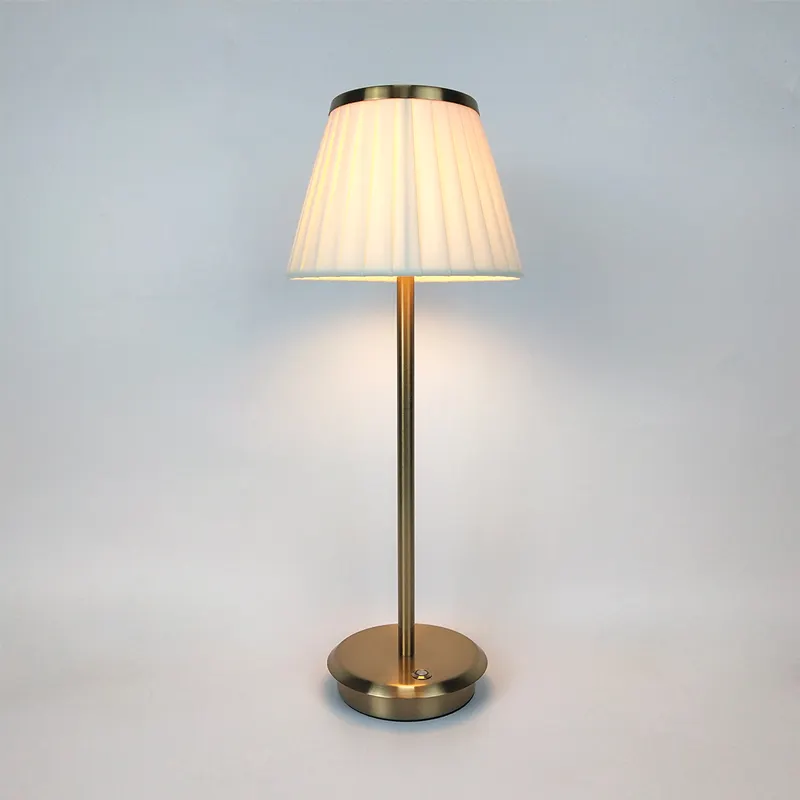 Customizable Lampshade Fabric Cordless Dinning Table Light Led Rechargeable Table Lamp Dimmable Table Lamps