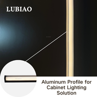 Profilé en aluminium pour éclairage de meuble, application étagère, diffuseur double couche, effet flottant, longueur personnalisée YB1037-31