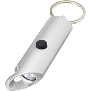Linterna LED IPX Flare con abridor de botellas, aluminio duradero, Portachiavi, material reciclado ecológico, modelo sin marca 104574-1 - Product Image 1