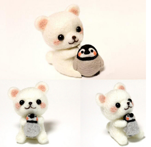NO.79 DIY Spielzeug Nette Katze & Pinguin Geschenk Wolle DIY Filz nadel Hand craft Kits - Product Image 6