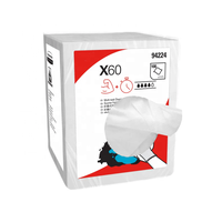 Lingettes industrielles non tissées multi-usages X60 pour le nettoyage à sec des surfaces en verre, blanches, Pop N Wipe, pour l'huile et la graisse