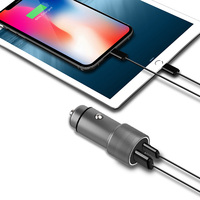 Adaptateur de chargeur de voiture USB C en aluminium 48W, charge rapide, fonction PD, chargeur USB pour allume-cigare, chargeur de téléphone USB C pour voiture
