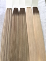 Extensions de cheveux humains en trame plate volume qualité salon, couleur Balayage, double tirage, pour la vente en gros