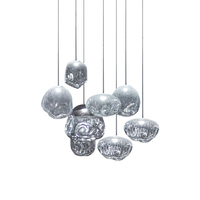 Lustre suspendu d'escalier de style nordique, luminaires modernes en verre pour hall d'entrée, lampes créatives modernes pour bar
