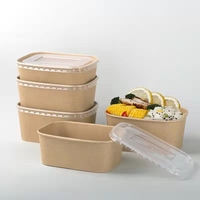 Bol à salade jetable en papier kraft personnalisé SenAng, conteneur de stockage pour la restauration rapide avec couvercle, bol pour la restauration rapide