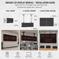 Módulo LED de un Solo Color para Interiores P4.75, Tablero de Pantalla LED de 64x32 Puntos para Señalización de Precios y Visualización de Mensajes