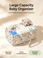 Panier de rangement portable universel pour couches de bébé avec cordon de serrage grande capacité pour maman, sac organisateur de poussette