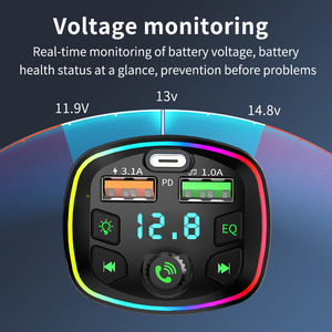 Q7 wirelesscar FM <span class=keywords><strong>Transmitter</strong></span> tay-miễn phí cuộc gọi di động bt5.3 xe accessoriesories Máy nghe nhạc MP3 với thẻ TF - Product Image 6