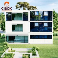 Cbox Maison Conteneur Mobile Préfabriquée Moderne à 3 Étages, Modulaire, en Panneaux Sandwich, pour Bureau, Hôtel, Dortoir et Logement