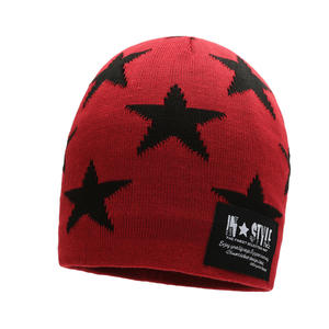 Y2K Star Pattern Knitted <b>Beanie</b> Hat Unisex Winter Warm Cap Casual Outdoor Sport Travel - Product Image 2